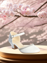 Girls Dress Shoes with Rhinestone Strap – Black or White